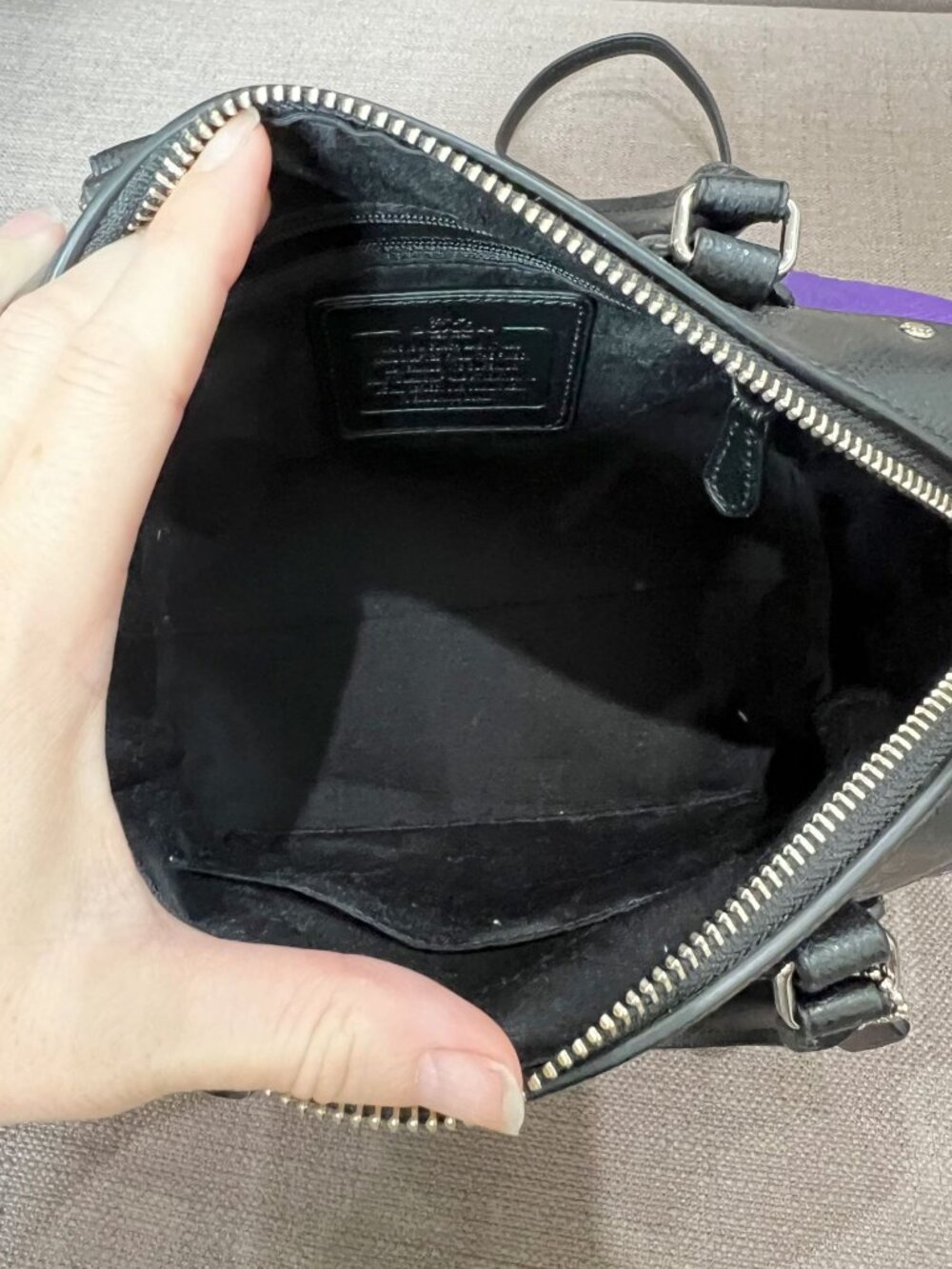 NWOT COACH Mini Bennett Crossbody Satchel Bag Purse Purple Leather Bramble Rose - Picture 12 of 12
